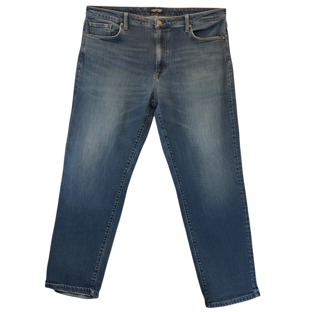 Lands' End Mens Straight Leg Jeans Blue Denim Medium Wash 46T